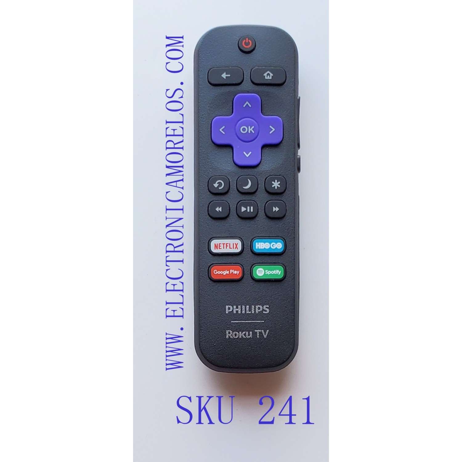 CONTROL ORIGINAL NUEVO PARA TV PHILIPS ROKU TV / NUMERO DE PARTE 3226000868 / RC18F-T / MODELOS 32PFL4765/F8 / 50R6000GM / 55R6000GM